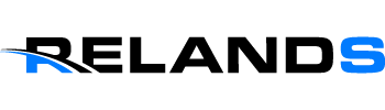 logo negro azul relands